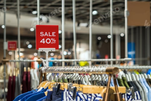 Preview: Sign Displaying a 40 Percent Sale in Store