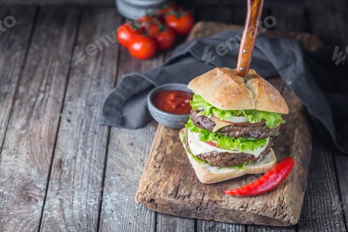Preview: Hamburger with beef meat