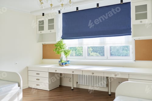 Preview: Interior of children's room for two children in light colors