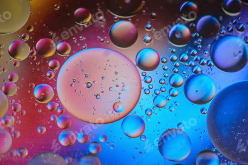 Preview: Multicolored abstract defocused background picture made with oil, water and soap