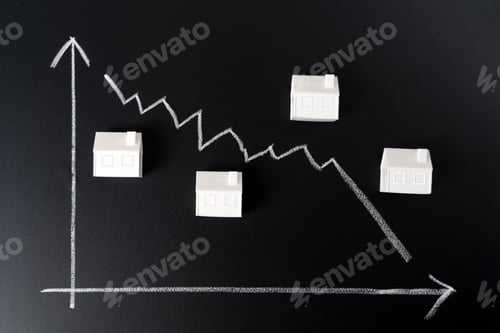 Preview: Decreasing house prices concept metaphor