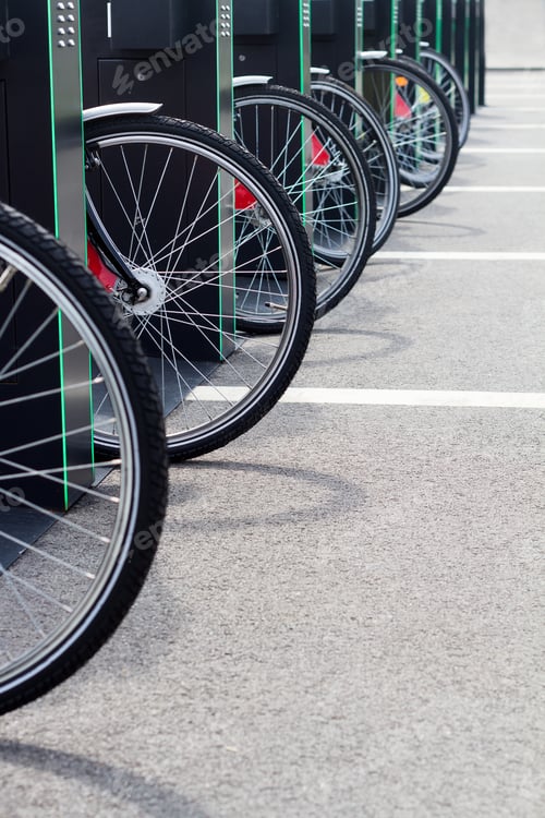 Preview: city bike stand with bicycles