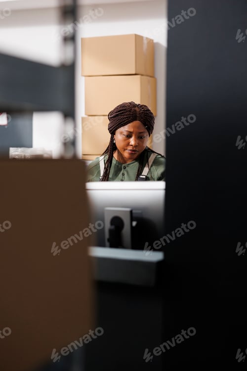 Preview: Storehouse supervisor analyzing goods quality control report