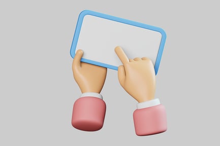 Preview: Cartoon hands with tablet