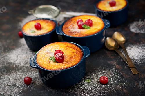 Preview: Cottage cheese casserole with cherries