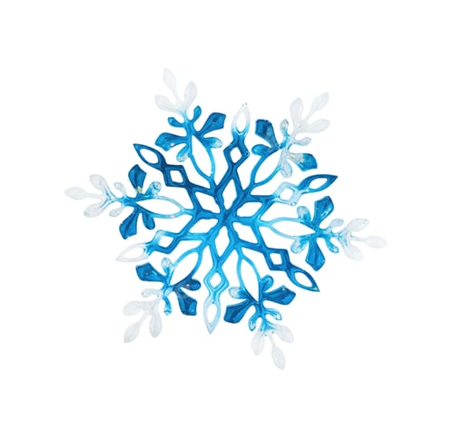 Preview: Blue glittering snowflake, Christmas decorations, isolated on white isolated background with clippin