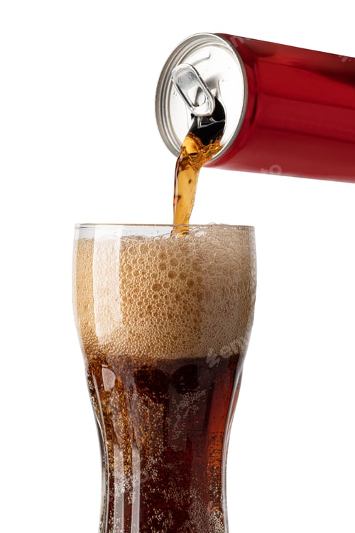 Preview: pouring cola soda drink from can to glass
