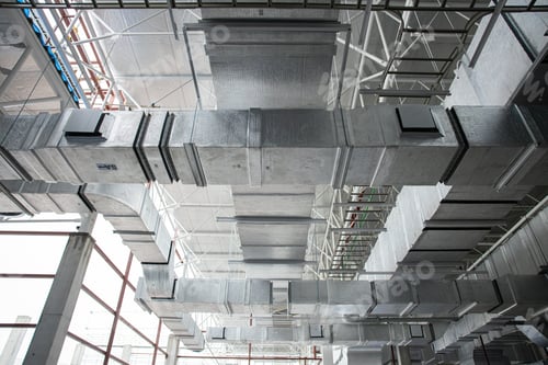 Preview: Industrial HVAC duct system in large building
