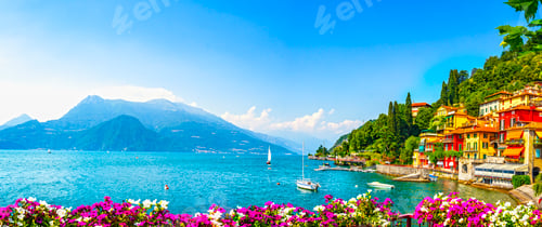 Preview: Varenna town, Como Lake district landscape. Italy, Europe.