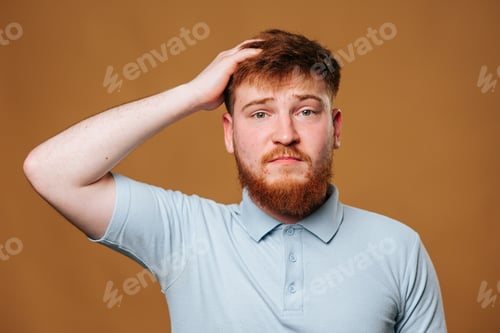 Preview: This young adult's facial expression is truly remarkable in this studio shot,