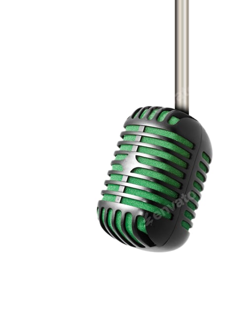 Preview: Vintage microphone isolated on white background