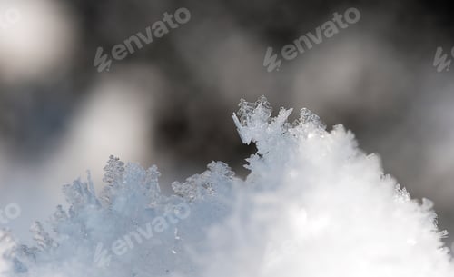 Preview: Detailed Ice Crystals and Snow on Grey Background