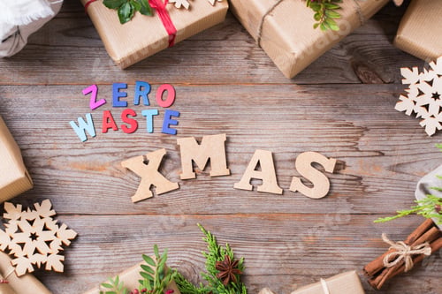 Preview: Creative zero waste Christmas concept, handmade gift boxes