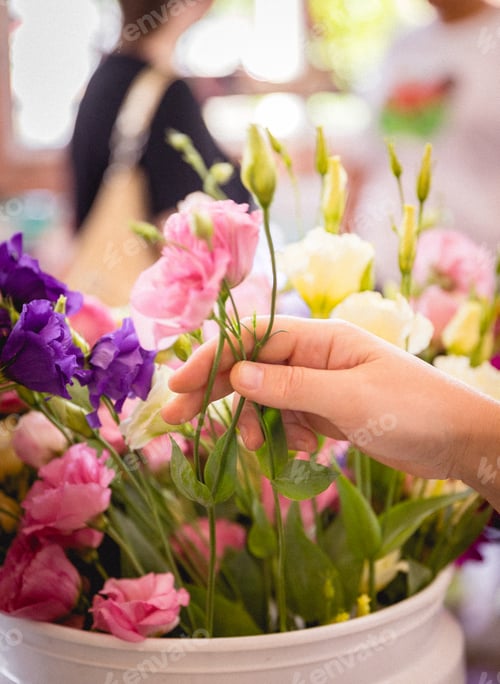Colorful Floral Arrangement with Hand Selecting Blooms