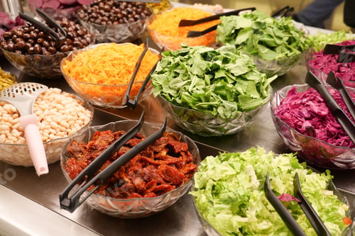 Preview: The salad bar offers fresh vegetables and tasty toppings for a diverse and wholesome meal