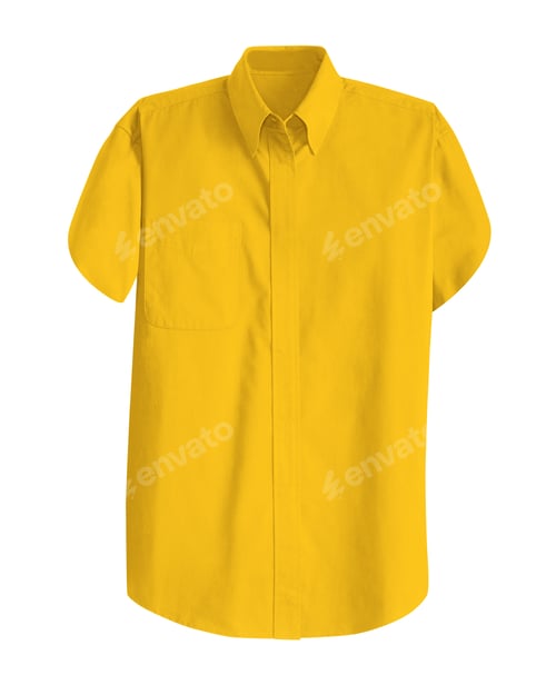 Preview: Vibrant Yellow Short Sleeve Button Up Shirt