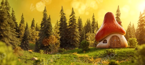 Preview: Amazing cute cartoon mushroom house