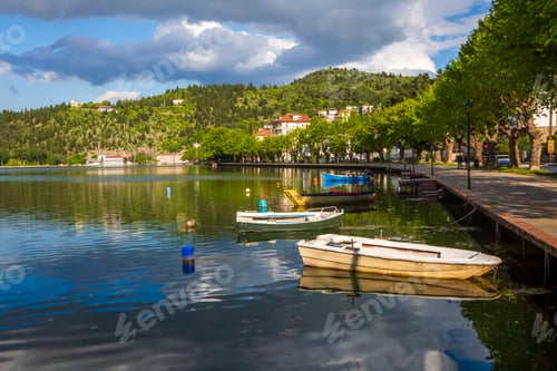 Preview: Aerial view of the city of Kastoria and Lake Orestiada in north Greece.