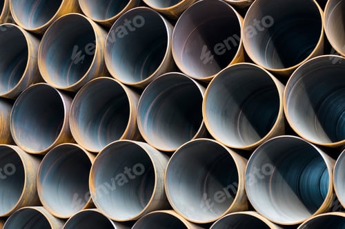 Preview: Metal pipe in the shape of circle create an abstract pattern