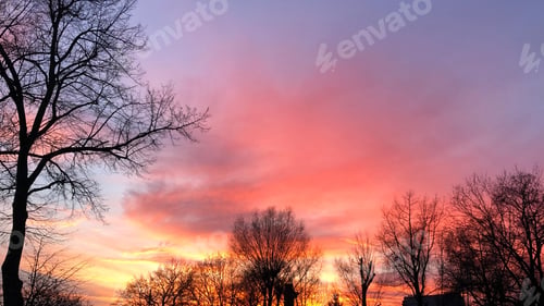 Preview: Relaxing sky view, beautiful pink sunset