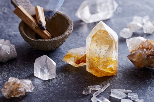 Preview: Gemstone crystals with palo santo wood for holistic therapy