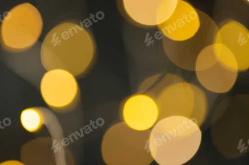 Preview: Image of yellow christmas out of focus fairy lights background
