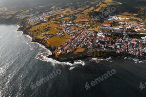 Preview: Small coastal settlement on seashore