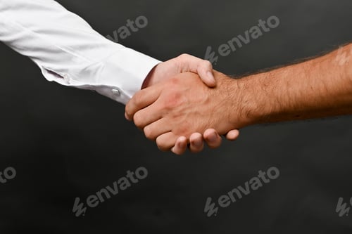 Preview: handshake of an adult and a young man. concept