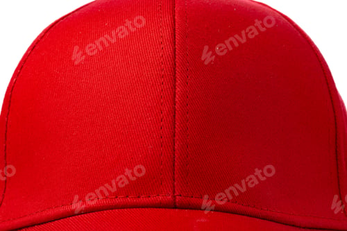Preview: Red Baseball Cap on White Background