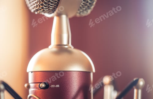 Preview: Professional microphone for sound recording, macro photography.