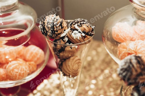 Preview: Delicious dessert at wedding reception close-up