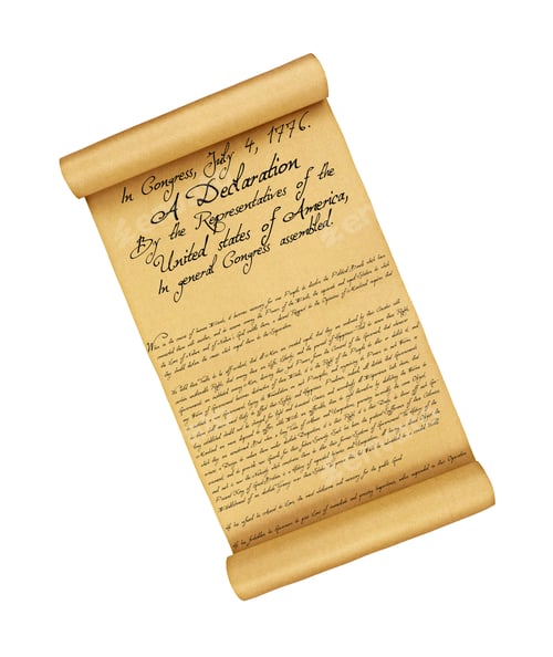 Preview: Declaration of Independence isolated on white