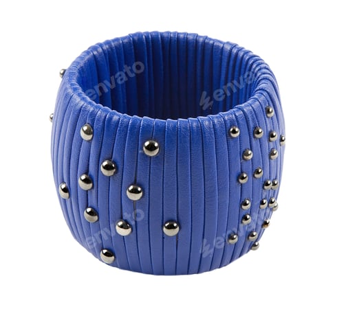 Preview: Studded blue leather bracelet