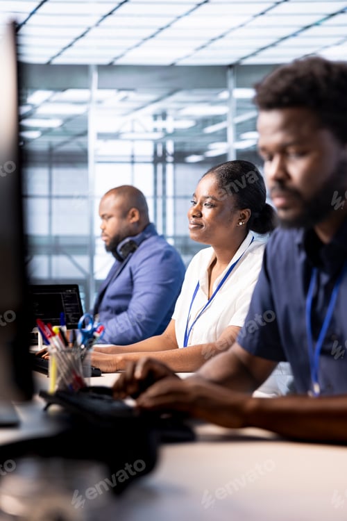 Preview: Cheerful server hub employee debugging and optimizing code
