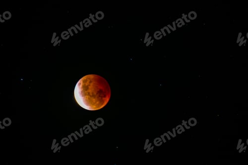 Preview: Super Moon , Blood moon during a full lunar eclipse, a natural phenomenon, awesome night starry sky