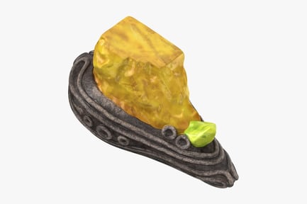 Vista previa: Anillo de cristal mágico dorado en piedra