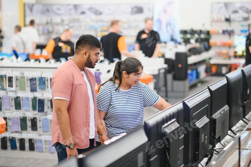 Preview: Couple in shopping. They are looking for a new tv
