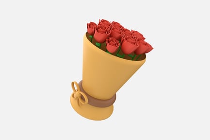 Preview: Flower Bouquet 3D Illustration
