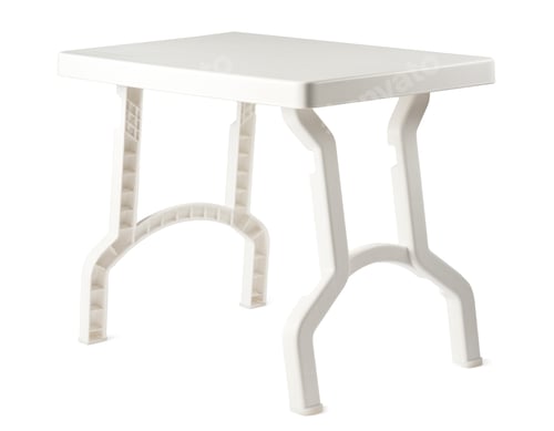 Preview: White plastic folding table isolated on white