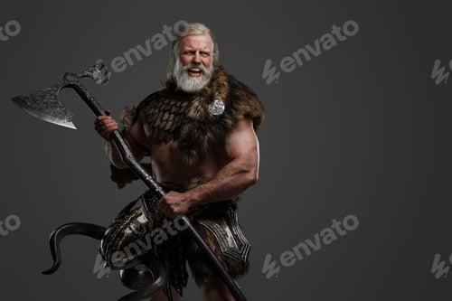 Preview: Grizzled elderly Viking warrior, displaying strength and wisdom