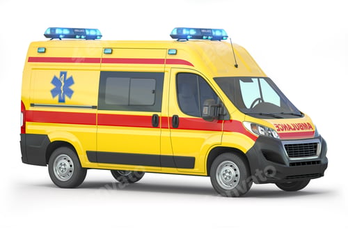 Preview: Ambulance car isolated on white.