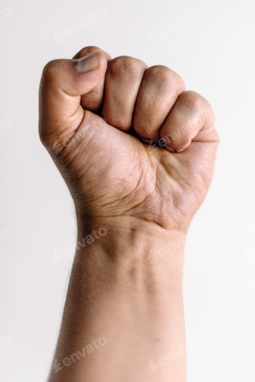 Preview: Fist on a white background