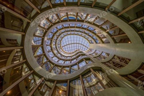 Preview: Low angle shot of a beautiful glass building