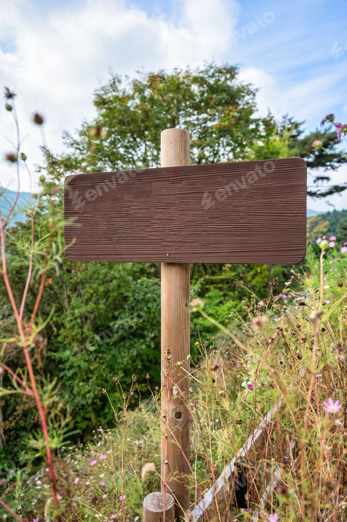 Preview: Wooden signboard in the garden