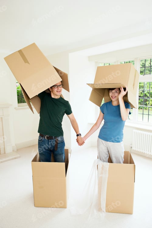 Preview: A couple having fun with boxes