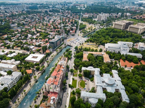 Preview: Aerial drone view of Bucharest, Romania