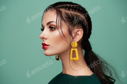 Preview: Portrait beautiful woman with jewelry