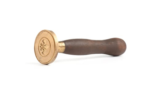 Preview: One wax stamp with wooden handle isolated on white
