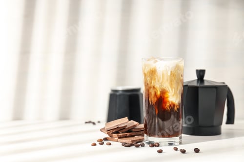 Preview: Cold drink for refreshing - ice coffee, space for text