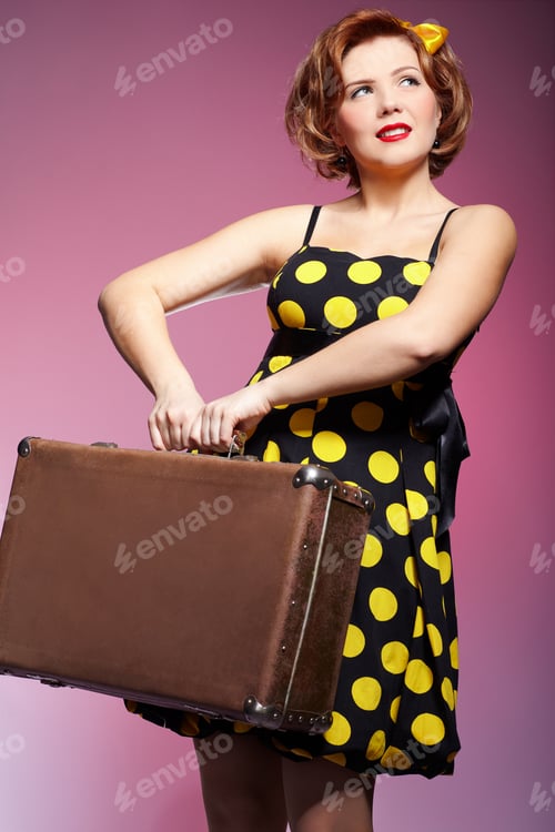 Preview: Portrait Of Girl Dressed And Maked Up In Retro Style